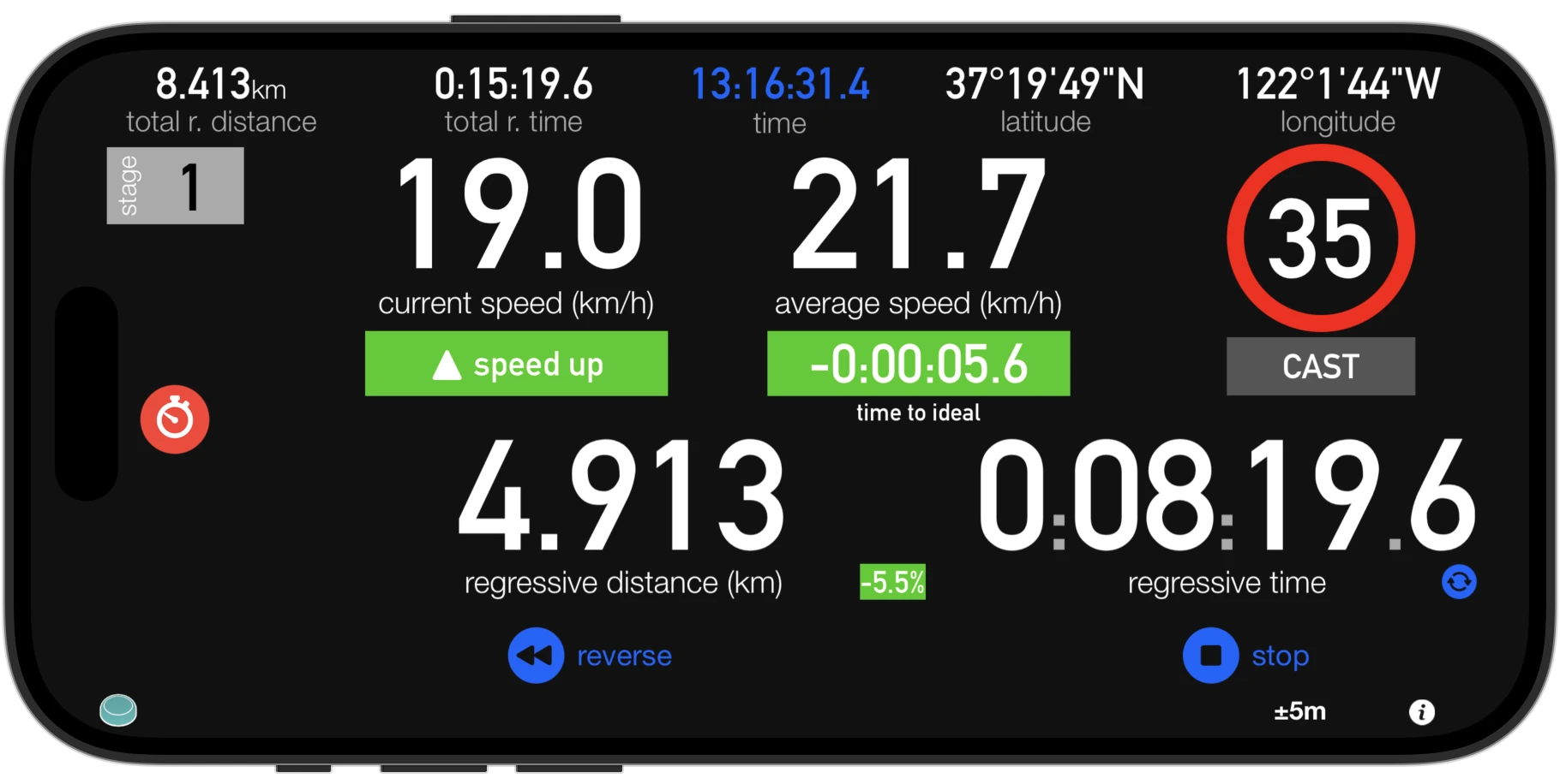 Tripmaster App for TSD Rally - Time Distance Speed