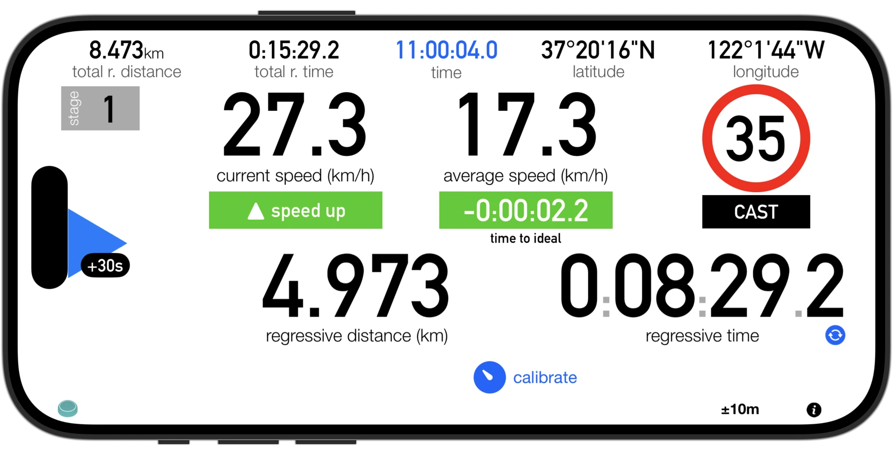 Tripmaster App for TSD Rally - Time Distance Speed - Follow a Roadbook